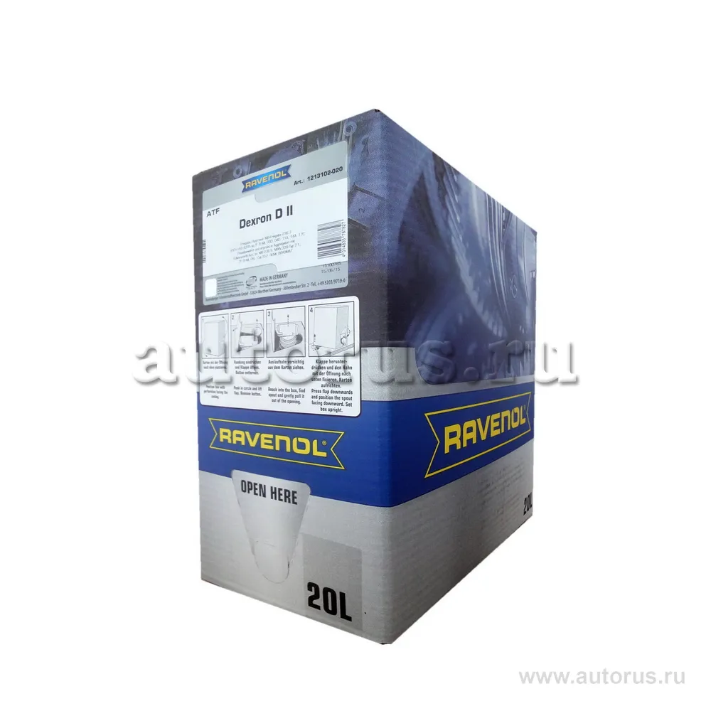 Трансмиссионное масло RAVENOL ATF Dexron DII (20л) ecobox 1213102-B20 (4014835787827)