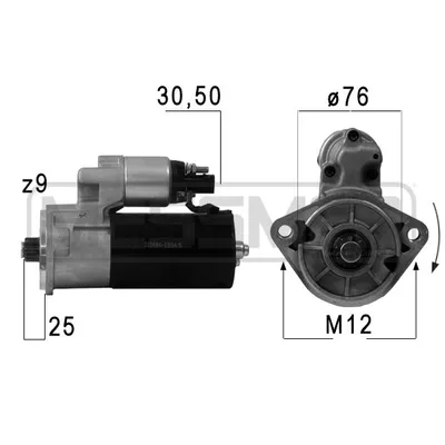 Стартер 12V 2.0kW