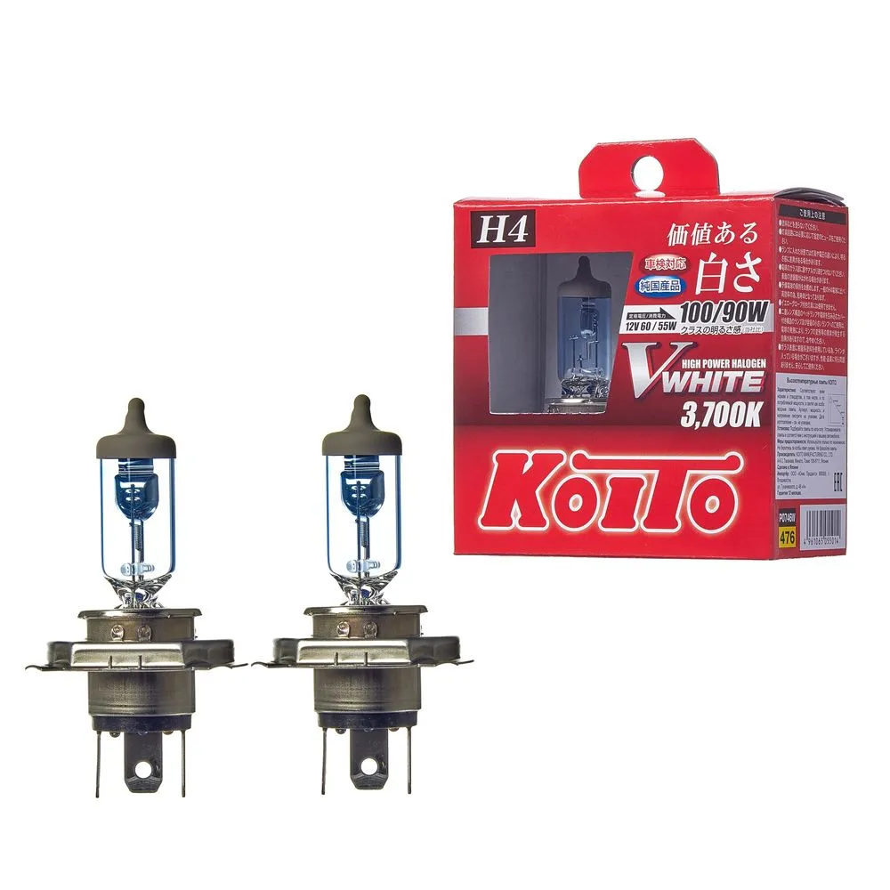 Лампа 12V H4 60/55W P43t 3700K KOITO Whitebeam комплект DUOBOX P0746W