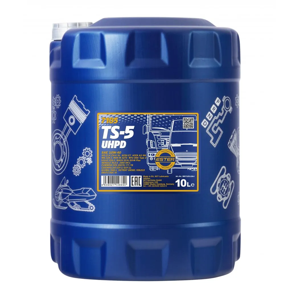 Масло моторное MANNOL TS-5 UHPD 10W-40 полусинтетическое 10 л 1455