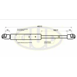 АМОРТИЗАТОР БАГАЖНИКА OPL SIGNUM 05/03- 700N L482/185,5MM G.U.D GGS020412