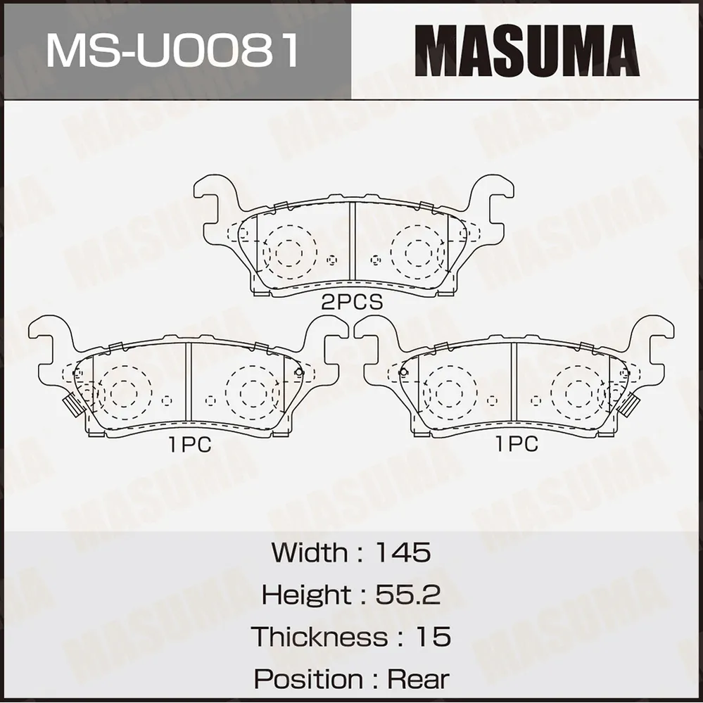 Колодки дисковые MASUMA MS-U0081