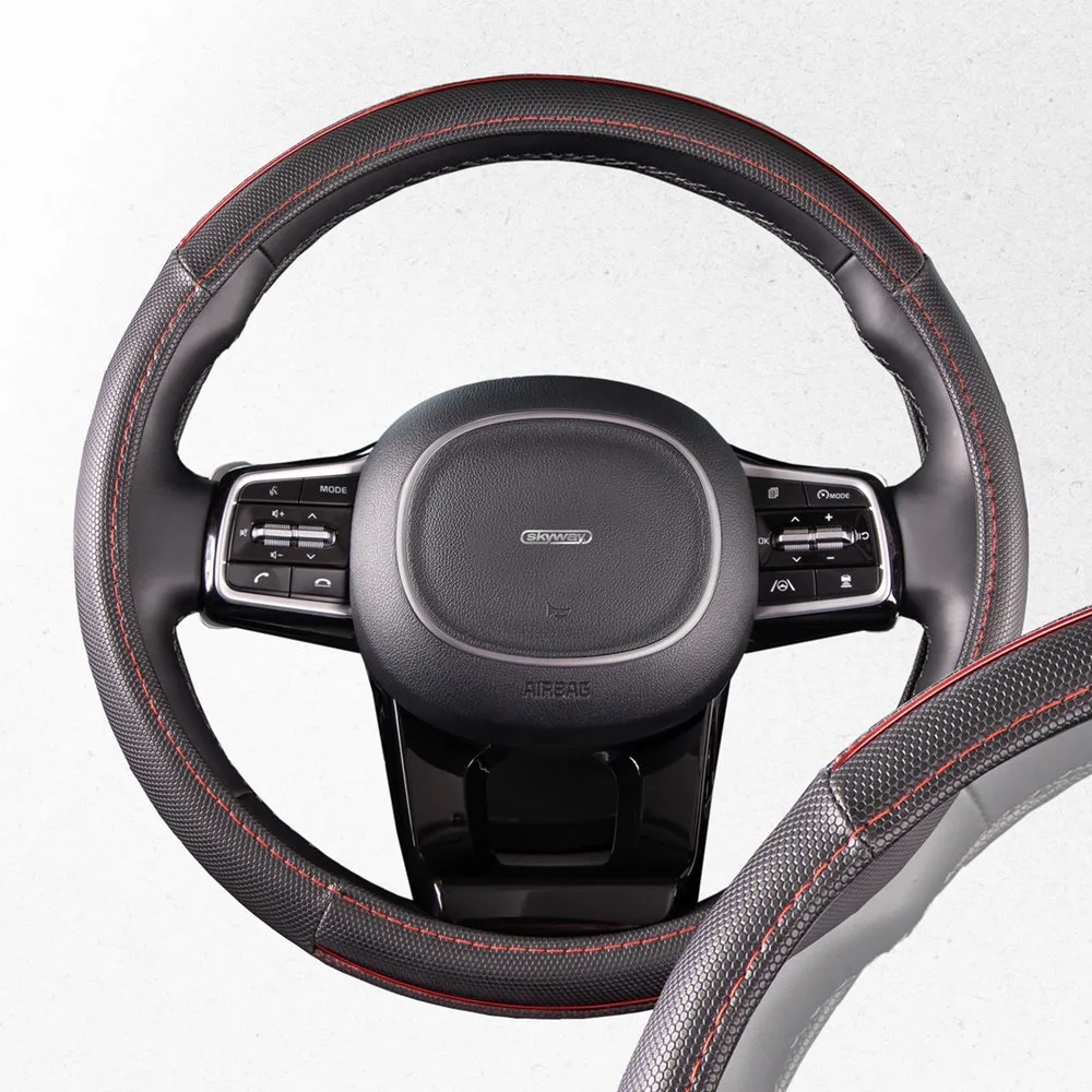 Оплетка Combo-8 M Черно/Красная экокожа; SKYWAY SKYWAY S01102307