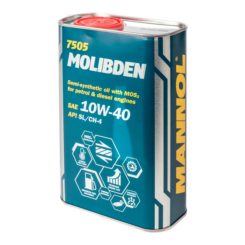 Масло моторное MANNOL MOLIBDEN 10W-40 полусинтетическое 1 л 1120M