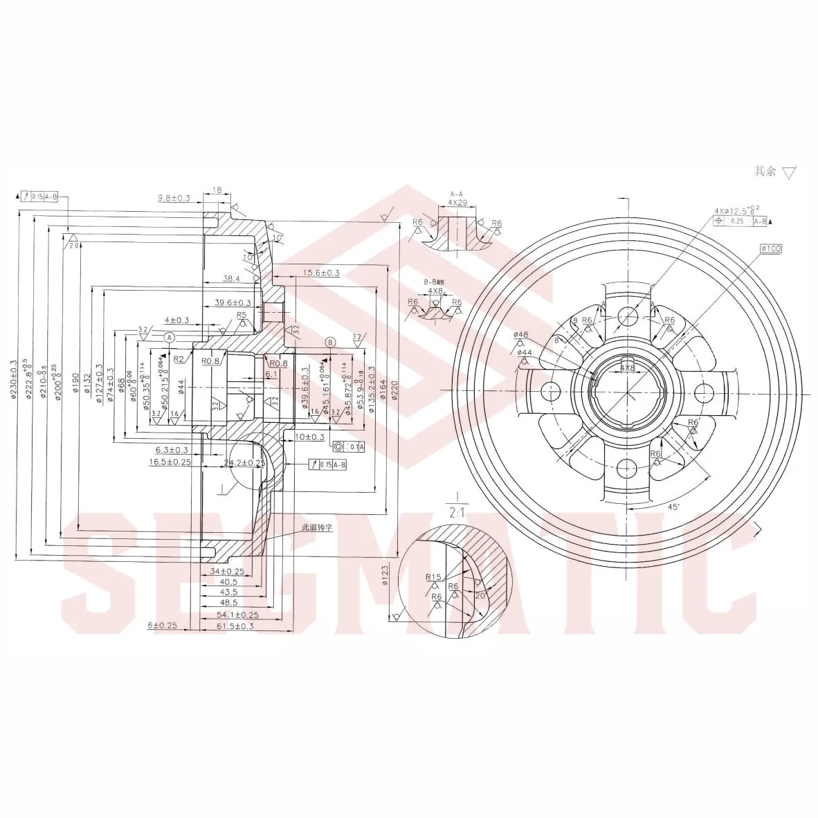 Барабан тормозной Kia RIO 2000-2005 SEGMATIC SDB30053057