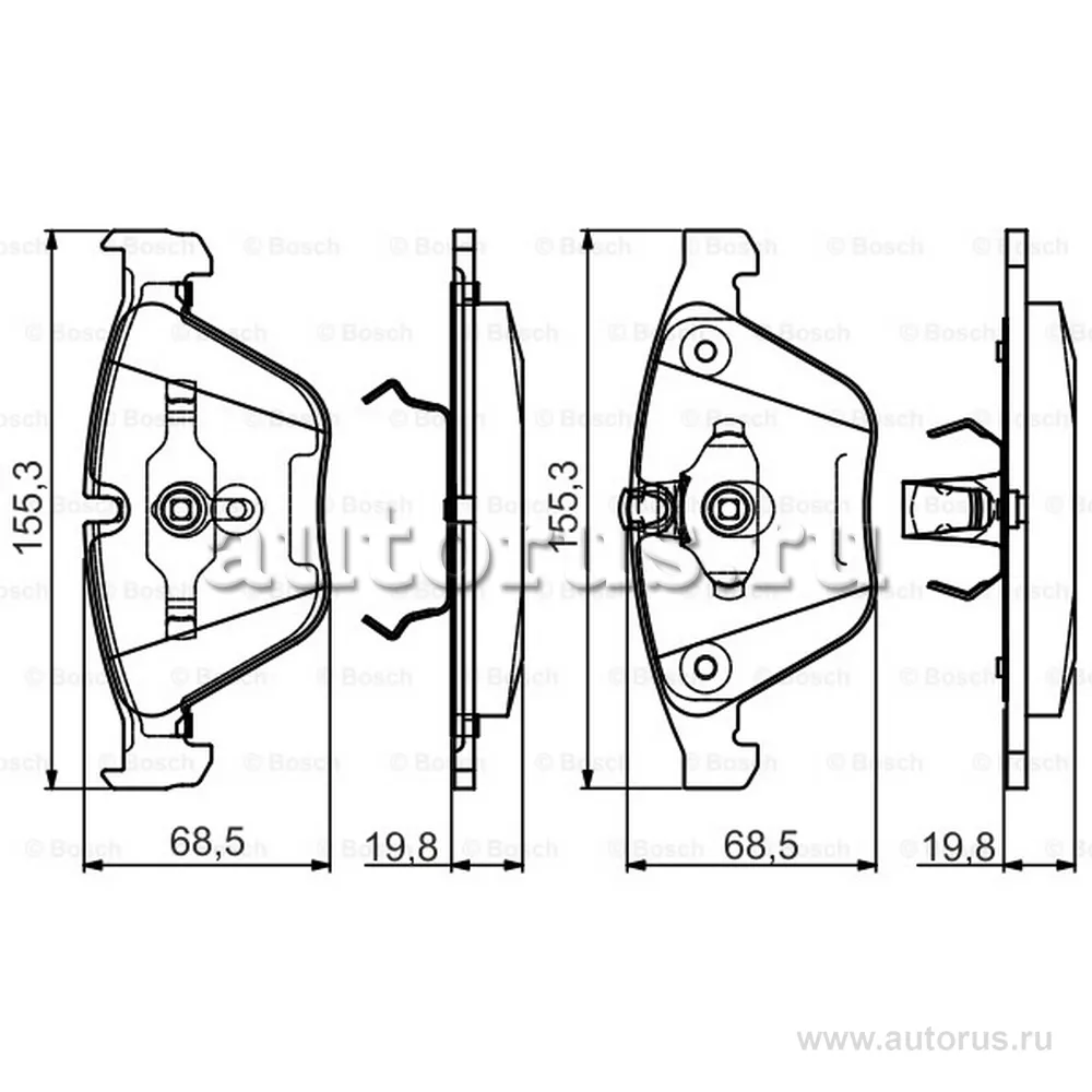 Колодки тормозные передние, Premium-2 BOSCH 0 986 495 082