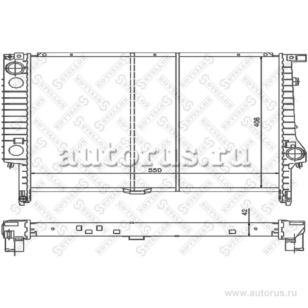 Радиатор системы охлаждения BMW E36 2.5TD 91> STELLOX 10-25583-SX