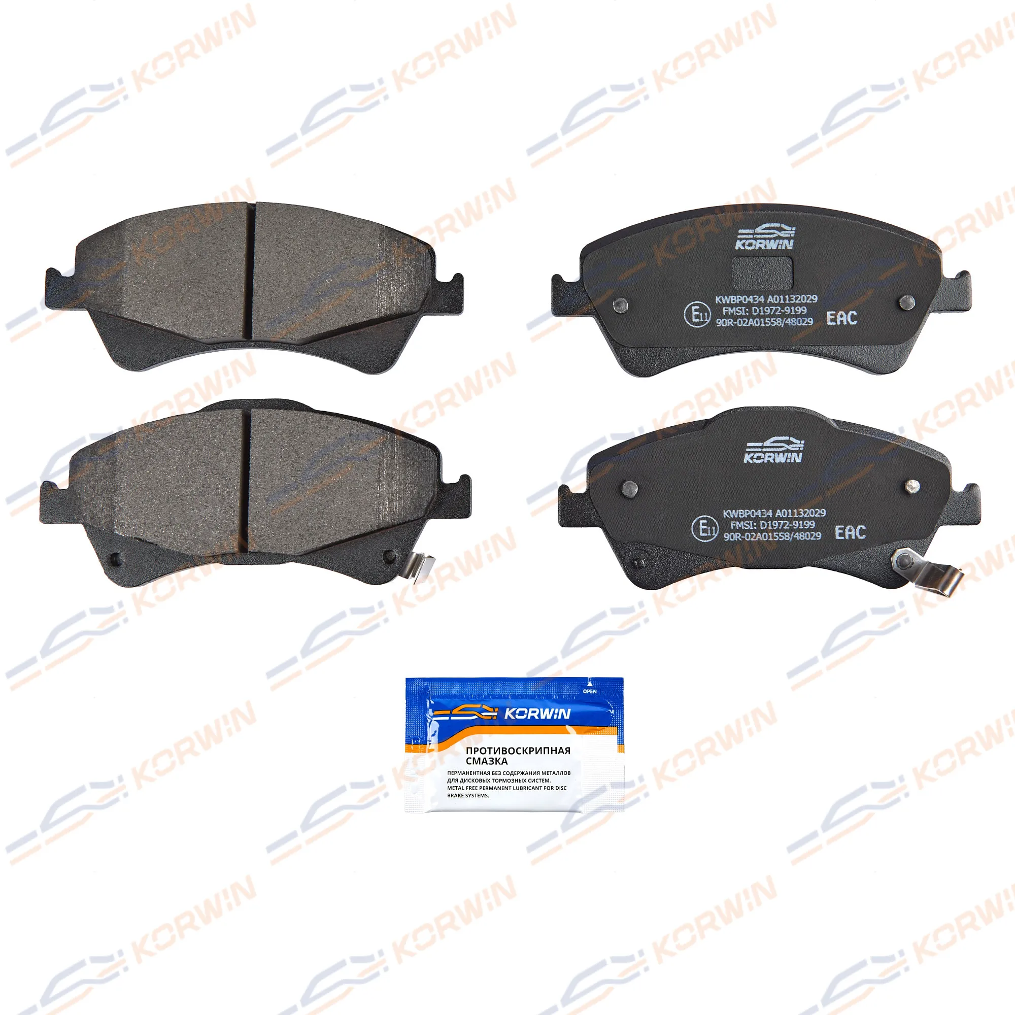 Колодки тормозные перед. Toyota Avensis (T27) 08-/Corolla (E15) 06-/Verso 09- KORWIN KWBP0434