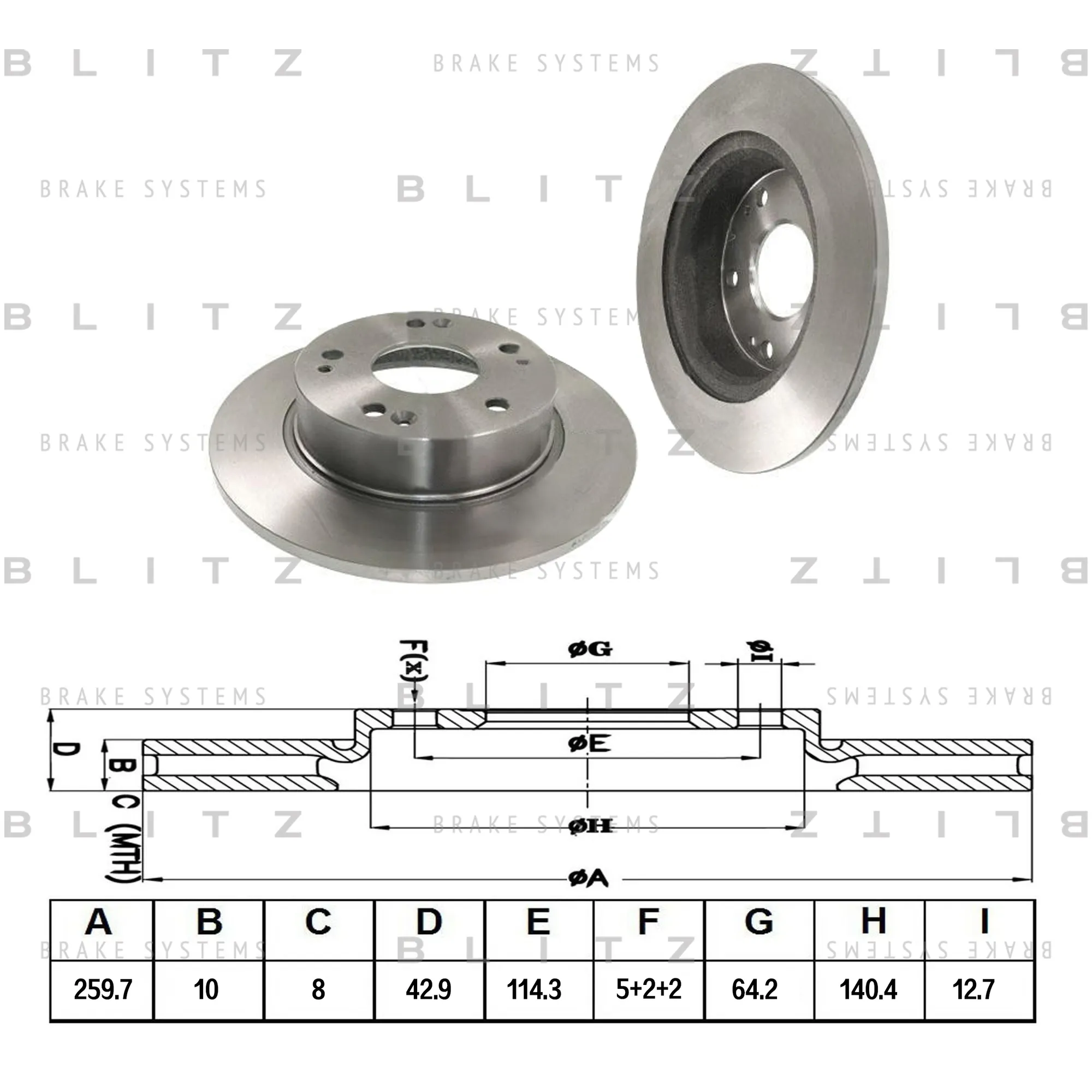 Диск тормозной задний HONDA ACCORD 03-> BLITZ BS0276