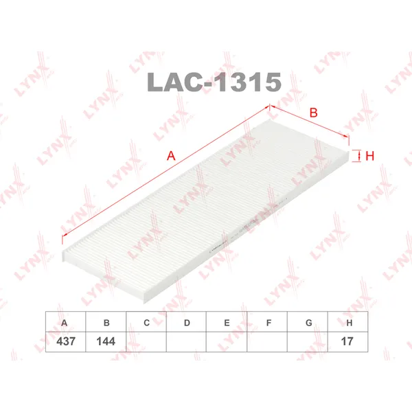 Фильтр салонный LYNXauto LAC-1315