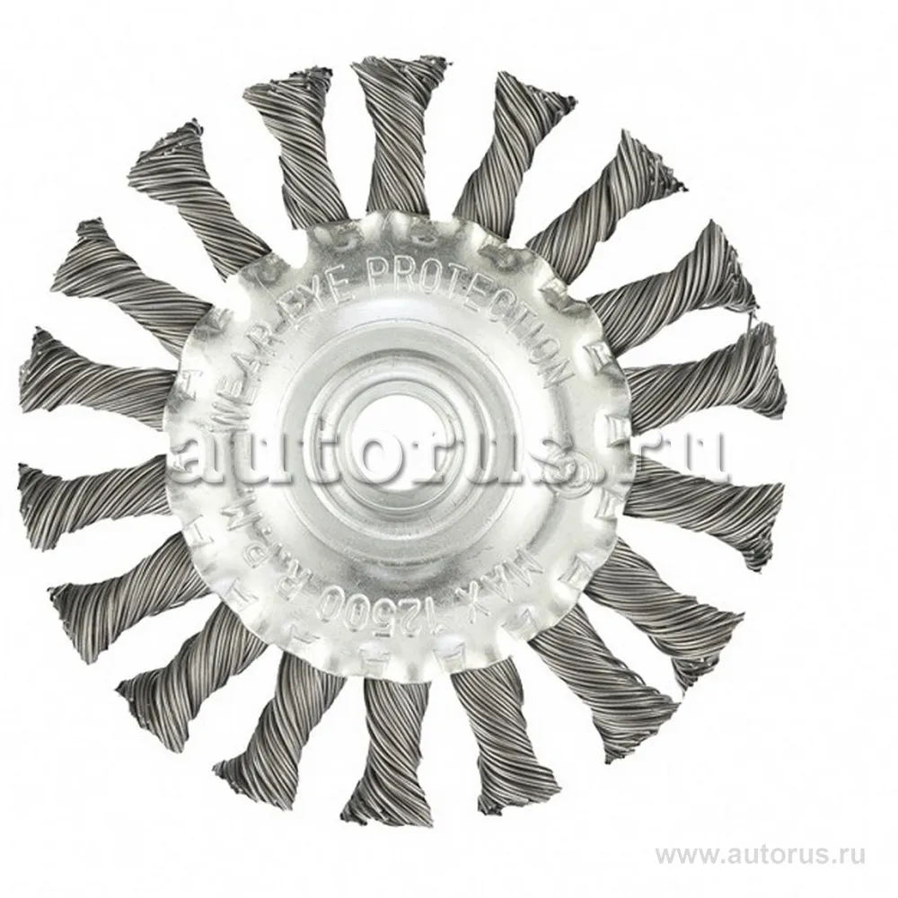 Щетка для УШМ 100 мм, М14, плоская, крученая проволока 0.5 мм MATRIX 74639