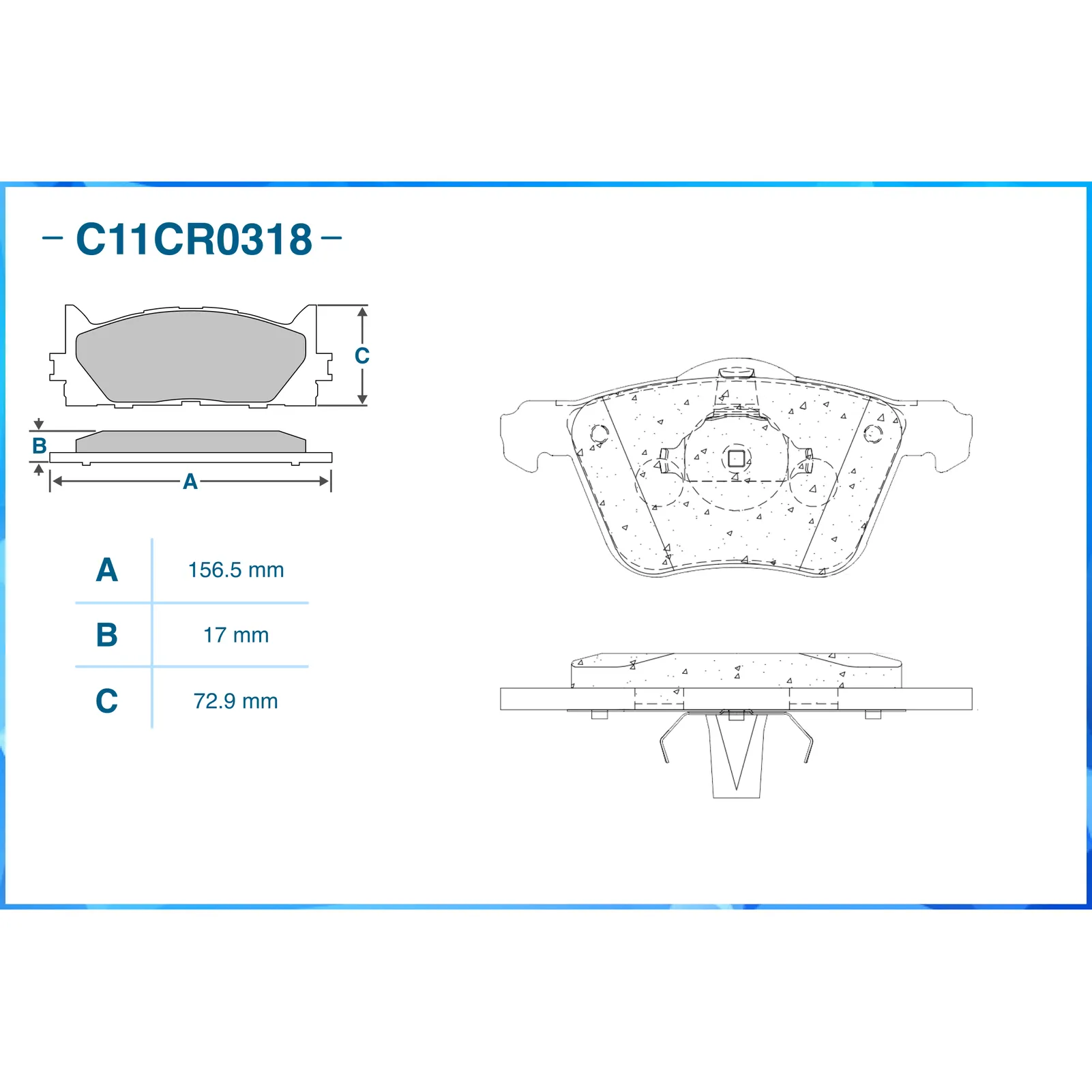 Колодки передние VOLVO S60/S80/XC70/XC/90 CWORKS C11CR0318
