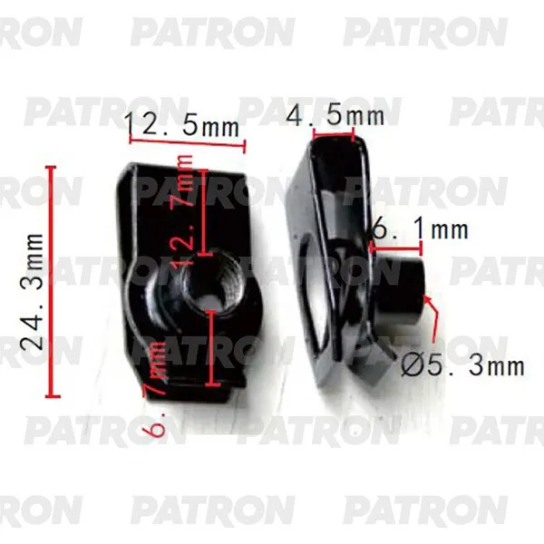 Вставка под винт Toyota Применяемость: Скоба под винт M6 T=24.3, F= PATRON P37-2197