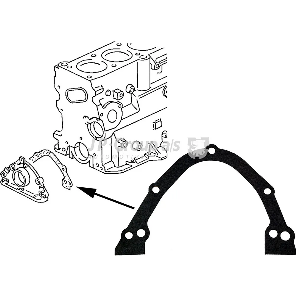 Прокладка фланца коленвала AUDI/SEAT/VW/VOLVO mot.1,3…2,0L JP 1119100300
