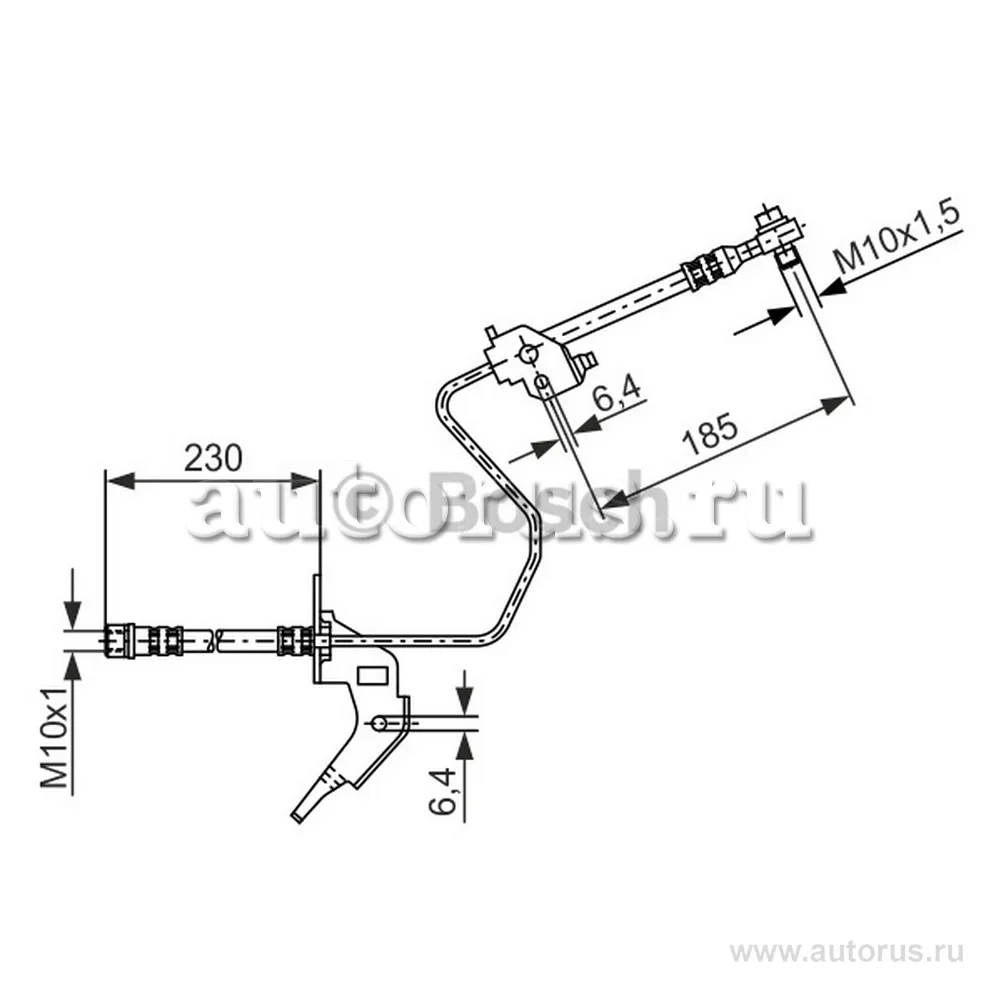 Шланг тормозной задний Opel Astra Meriva Zafira 1.3 2.2i CDTi 98> BOSCH 1 987 476 199