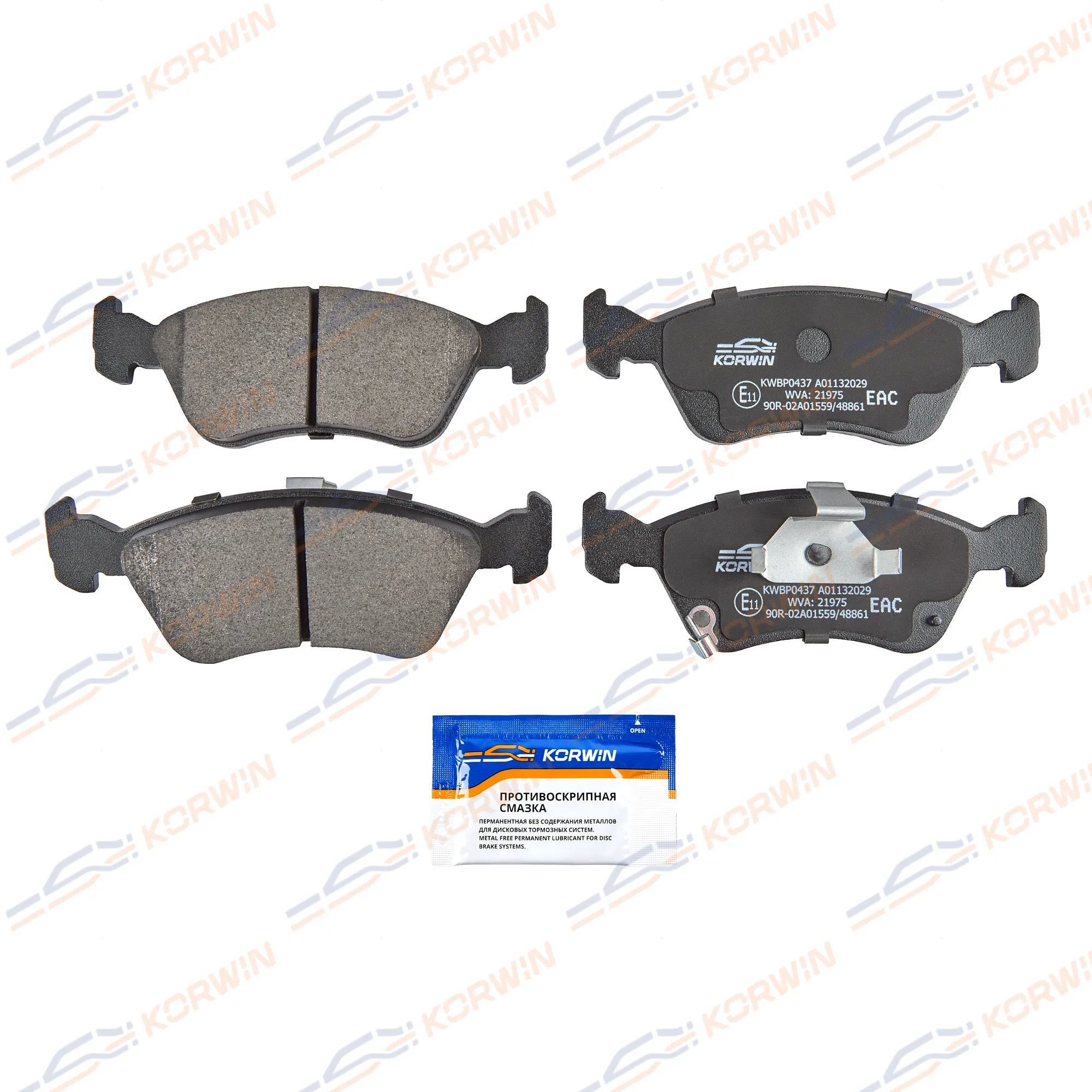 Колодки тормозные перед. Toyota Avensis (T22_) 97-03 KORWIN KWBP0437