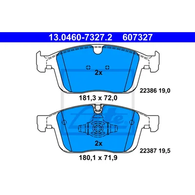 Колодки тормозные дисковые перед VOLVO XC60 16- ATE 13.0460-7327.2