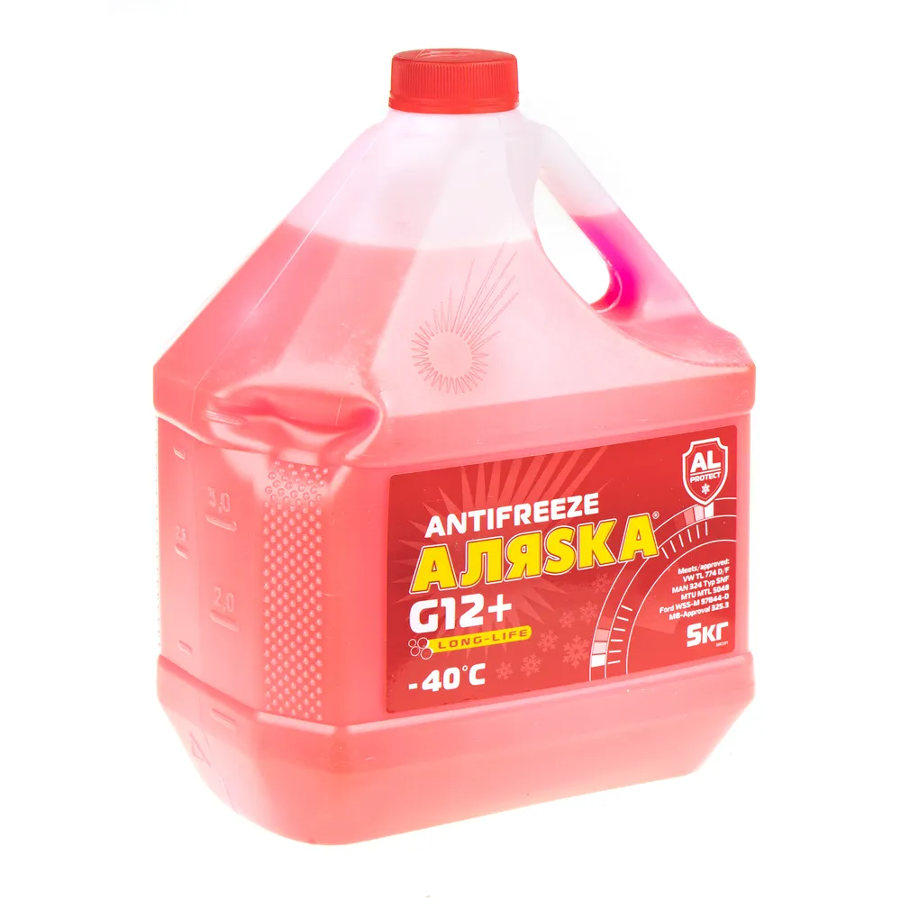 Антифриз Аляска Long Life G12+ готовый -40C красный 5 кг 5083