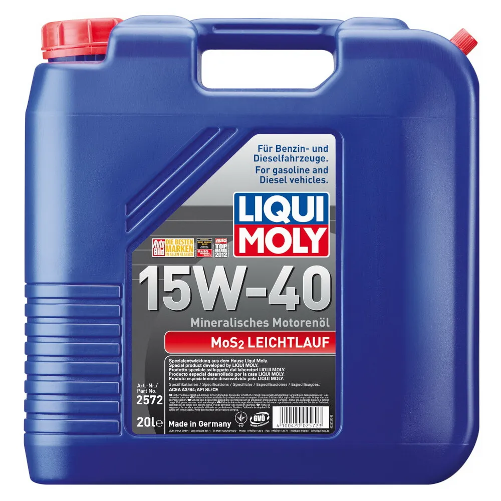 Масло моторное MoS2 Leichtlauf 15W-40 (20л) LIQUI MOLY 2572