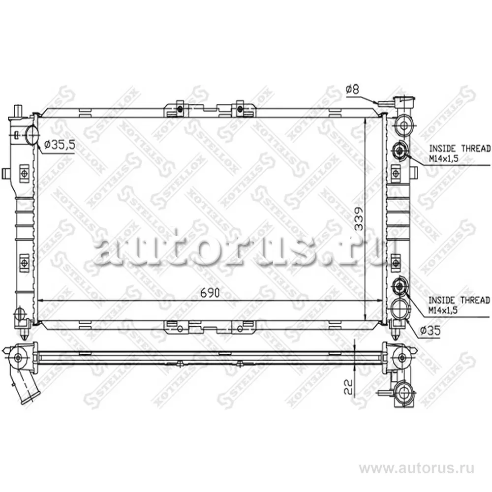 Радиатор системы охлаждения АКПП Mazda 626 1.8/2.0 91> STELLOX 10-25254-SX