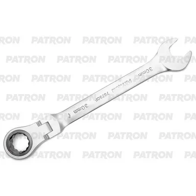 Ключ комбинированный трещоточный с шарниром, 30 мм PATRON P-75730F