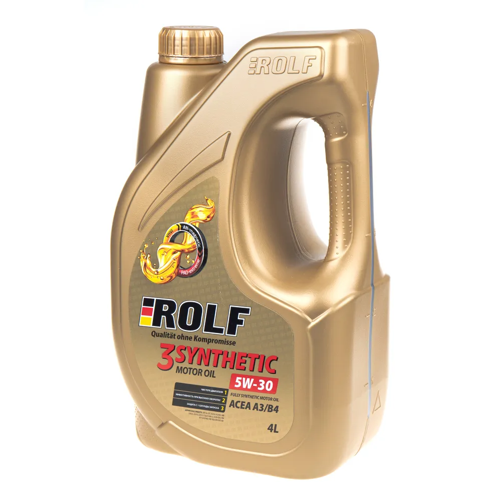 Масло моторное ROLF 3-SYNTHETIC 5W-30 A3/B4 4 л 322733