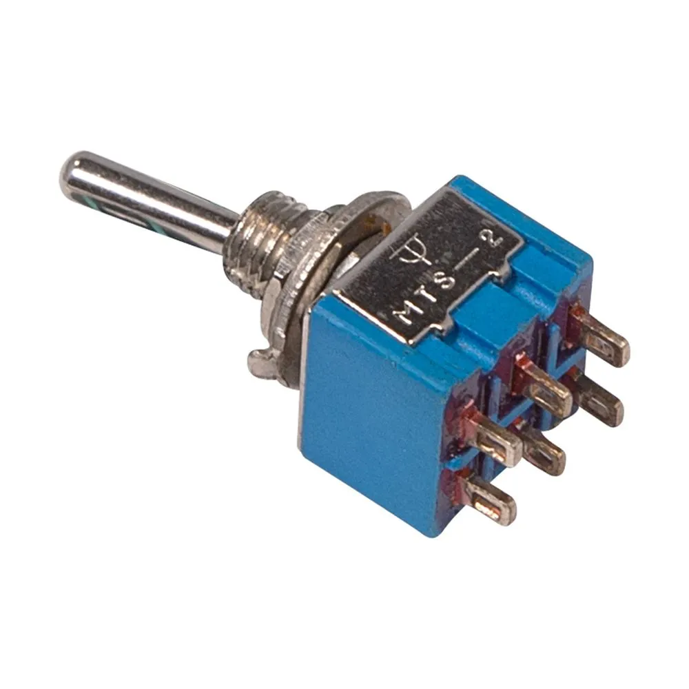 Тумблер 250V 3А (6c) ON-ON двухполюсный Micro (MTS-202), , Max Вт REXANT 36-4020