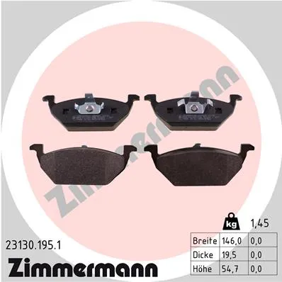 Колодки тормозные передние ZIMMERMANN 23130.195.1