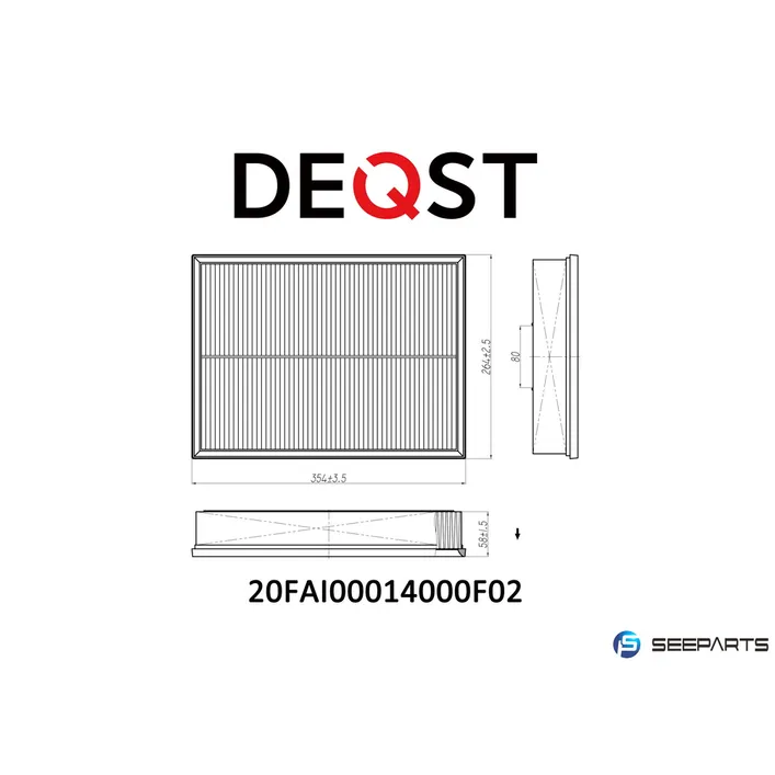 Фильтр воздушный, MB Sprinter II (906) , III (907, 910) 06-; VW Craf DEQST 20FAI00014000
