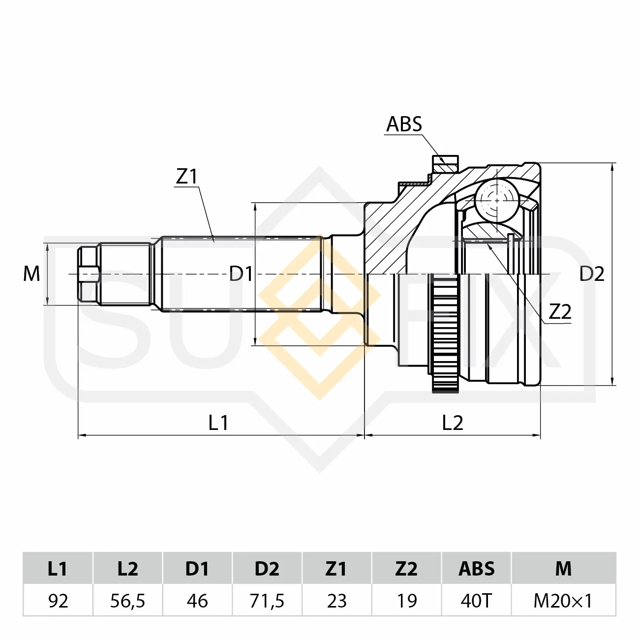 ШРУС SUFIX ST-1012