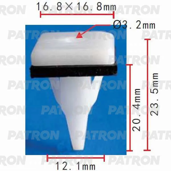 Зажим пластиковый для Mitsubishi применяемость: молдинг порога PATRON P37-0300