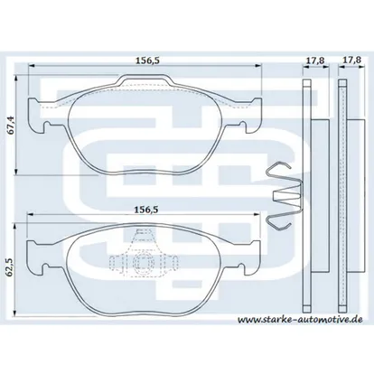 Колодки тормозные FORD TRANSIT CONNECT передние STARKE 176725