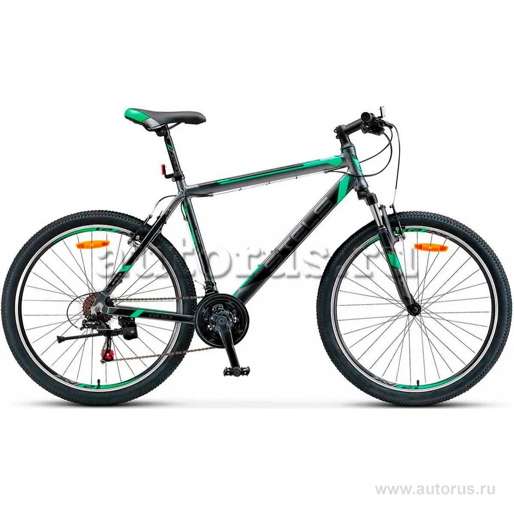 Велосипед 26 горный STELS Navigator 600 V (2019) количество скоростей 21 рама 18 Антрацитовый/зеленый