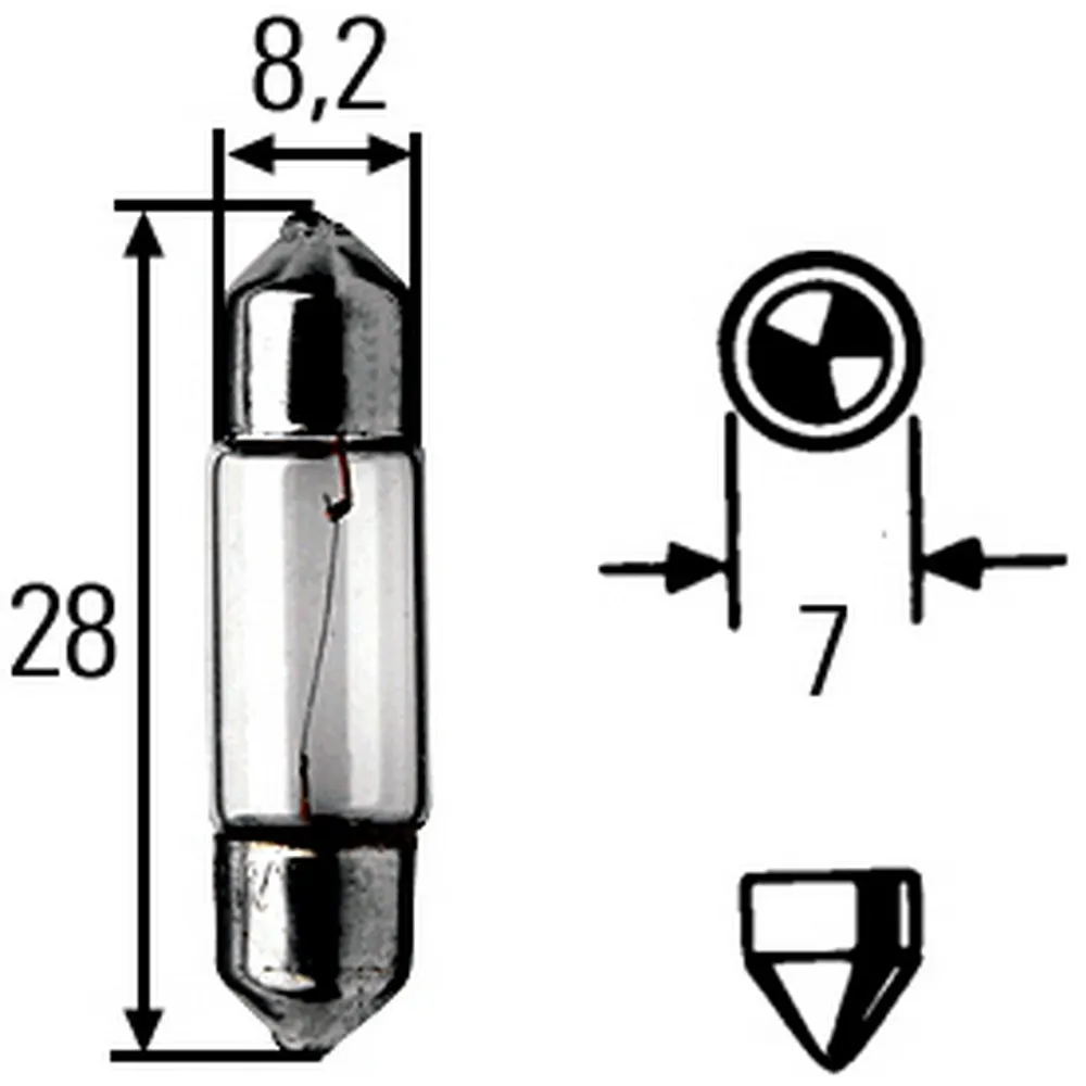 Лампа 12V C3W 3W SV7-8 HELLA 1 шт. картон 8GM002094-121
