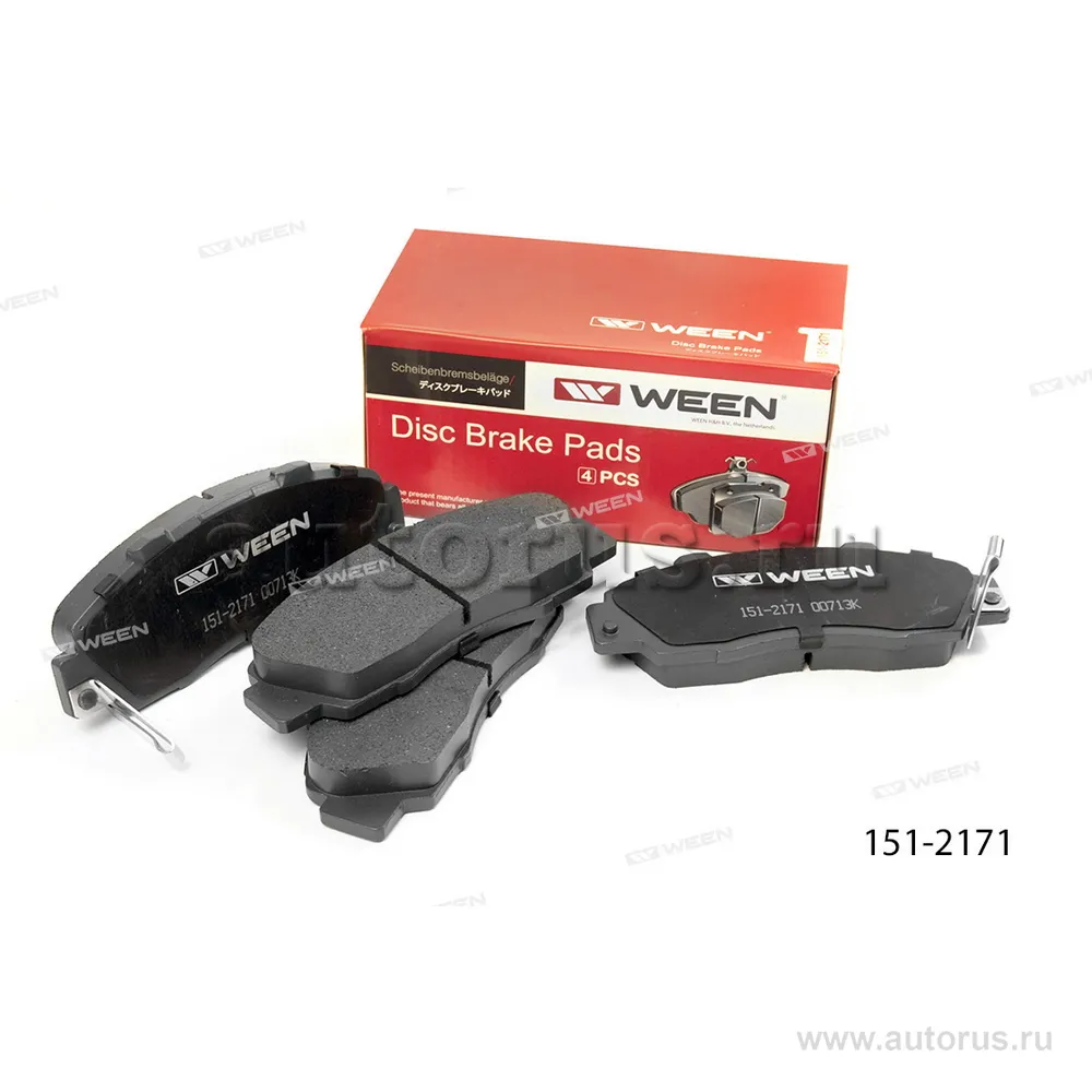 Тормозные колодки дисковые передние HONDA CR-V I (RD), HR-V (GH), Prelude V (BB) WEEN 151-2171