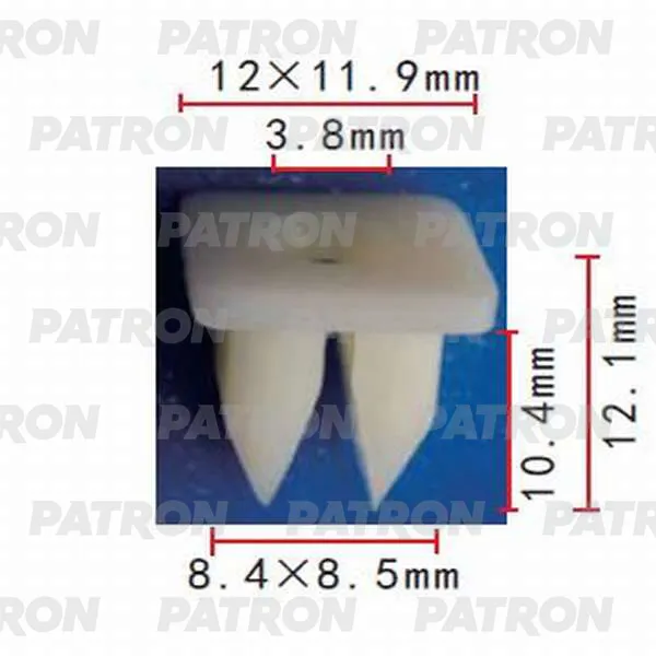 Фиксатор пластиковый (комплект 10шт) зажимной (серый) Toyota, Lexus PATRON P37-0345S