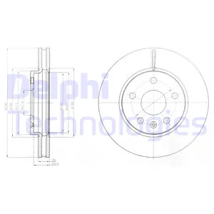 Диск тормозной передний D=296 мм. DELPHI BG4187
