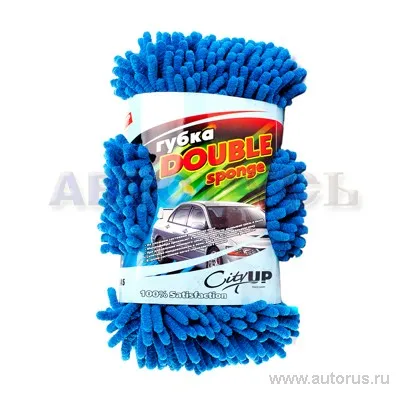 Губка микрофибра DOUBLE SPONGE с сеткой City Up СА-145