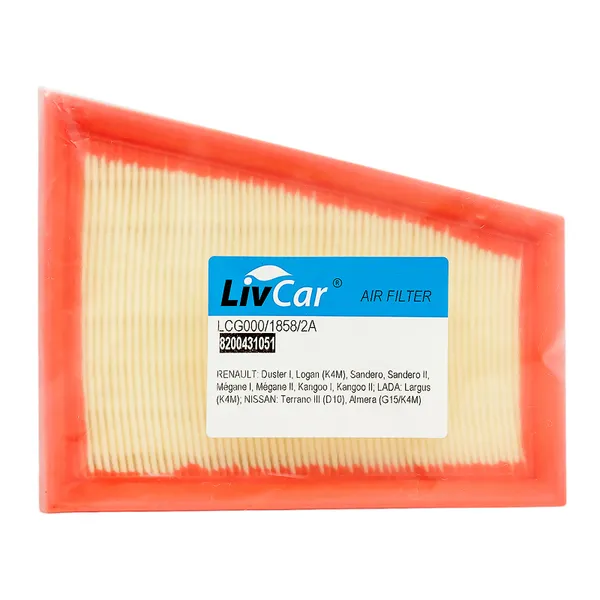 Фильтр воздушный LivCar OEM 8200431051 RENAULT LADA NISSAN (LHD) Полиуретан LIVCAR LCG00018582A