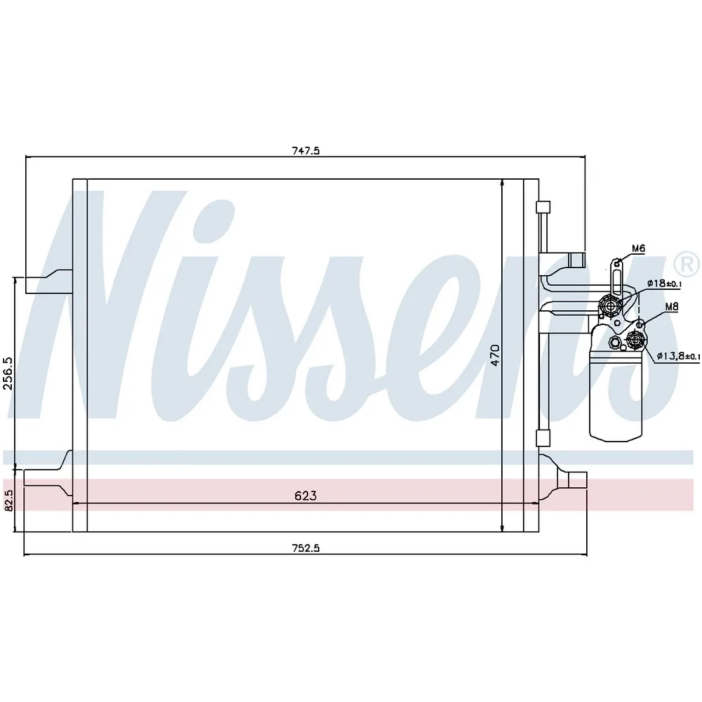 Радиатор кондиционера VOLVO S60 II/S80 II/XC60/XC70 II NISSENS 940159