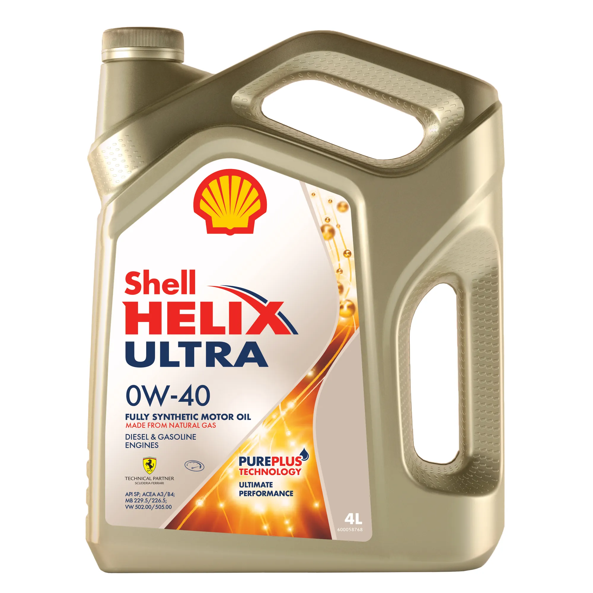 Масло моторное SHELL Helix Ultra SP A3/B4 0W-40 синтетическое 4 л 550055900