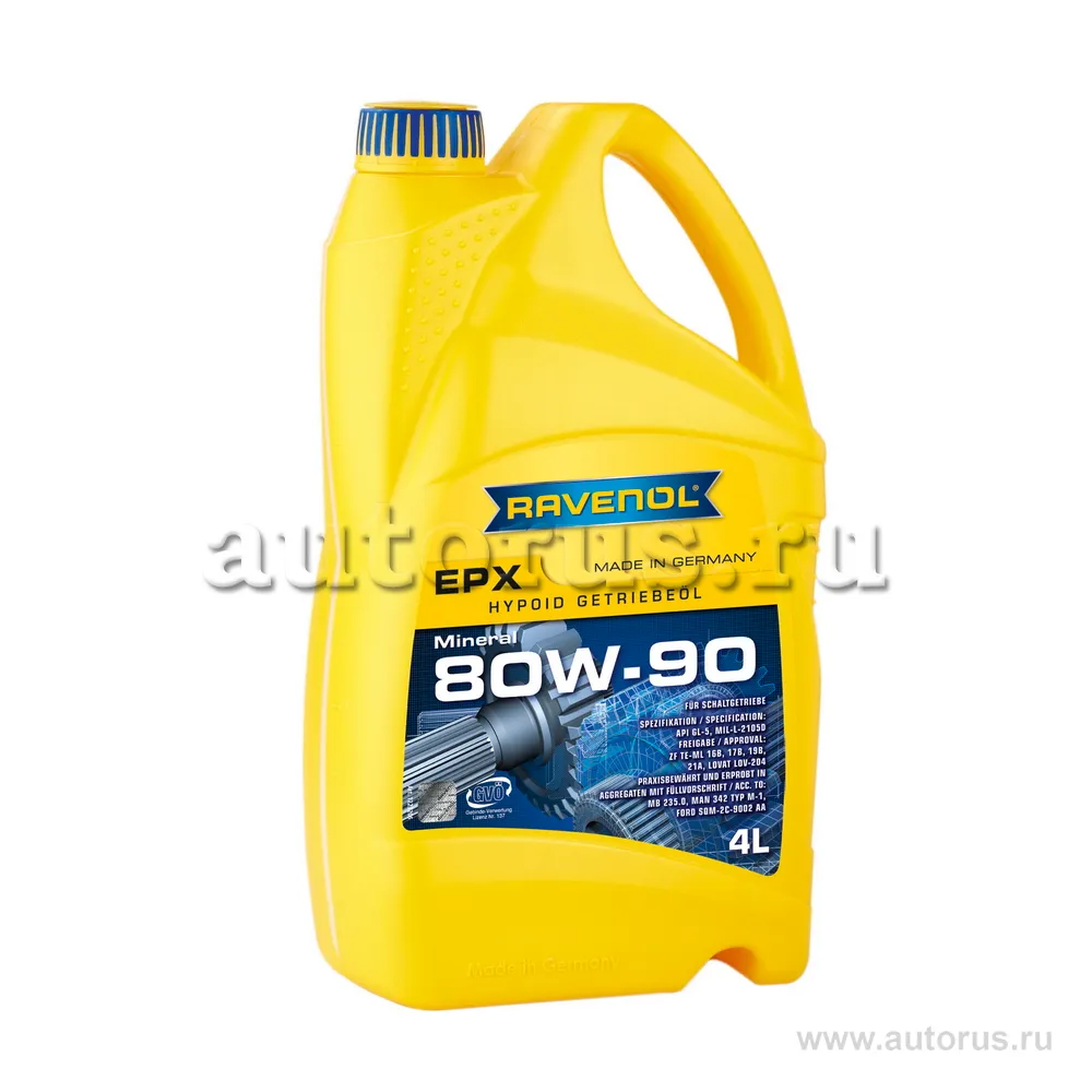 Трансмиссионное масло RAVENOL Getriebeoel EPX SAE 80W-90 GL-5 (4л) new 1223205-004 (4014835734791)