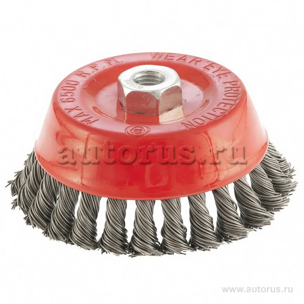 Щетка для УШМ, 125 мм, М14, чашка, крученая проволока 0.8 мм MATRIX 74625