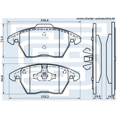 Колодки тормозные PEUGEOT 208/308 передние STARKE 174-511
