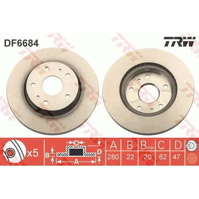 Диск тормозной передний SUZUKI SX4 /MADE IN JAPAN TRW DF6684