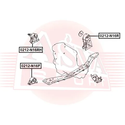 Подушка двигателя ASVA 0212-N16RH