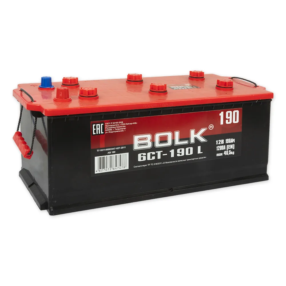 Аккумулятор BOLK Standart 190 А/ч R+(4) 525x240x223 D5 EN 1200 А