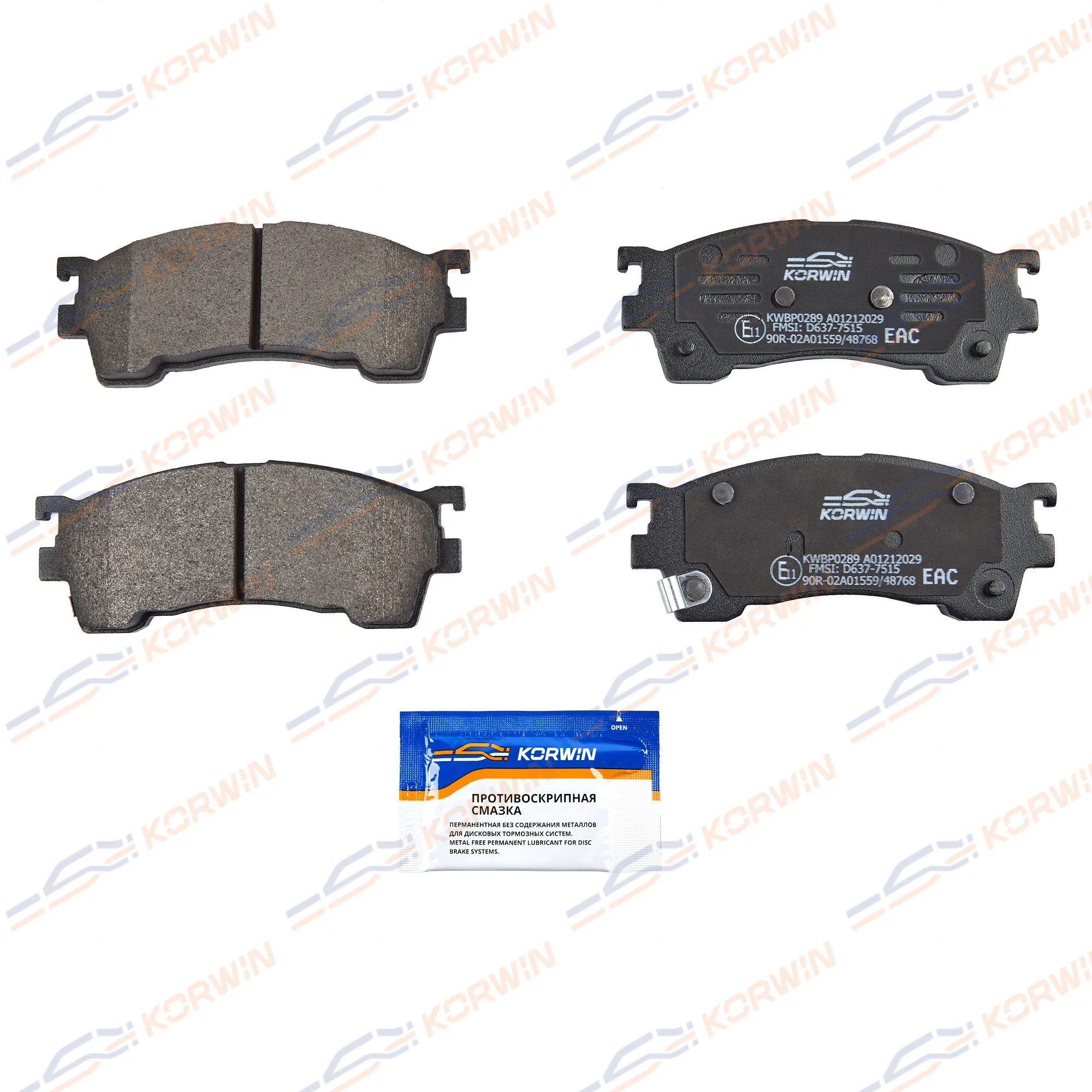 Колодки тормозные перед. Mazda 323 98-04/Mazda 626 97-02/Premacy (CP) 99-05 KORWIN KWBP0289