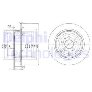 Диск тормозной PEUGEOT 806 94-02 задний D=295 мм. DELPHI BG3049