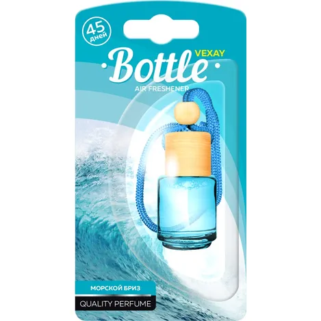 Ароматизатор жидкий подвесной флакон с деревянной крышкой Aroma BOTTLE морской бриз Vexay Aroma VXBL-12